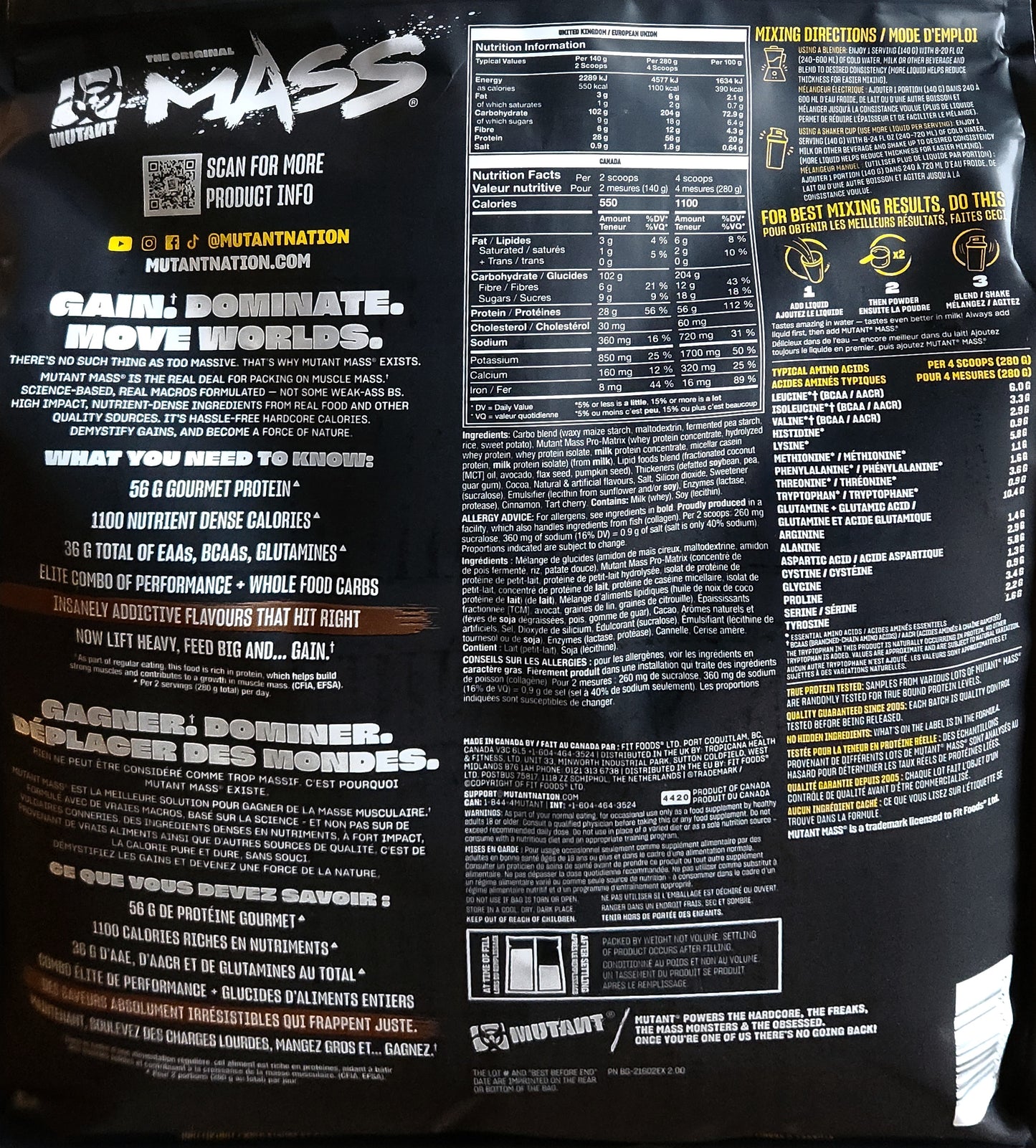 Mutant Mass Weight Gainer (15 lb)