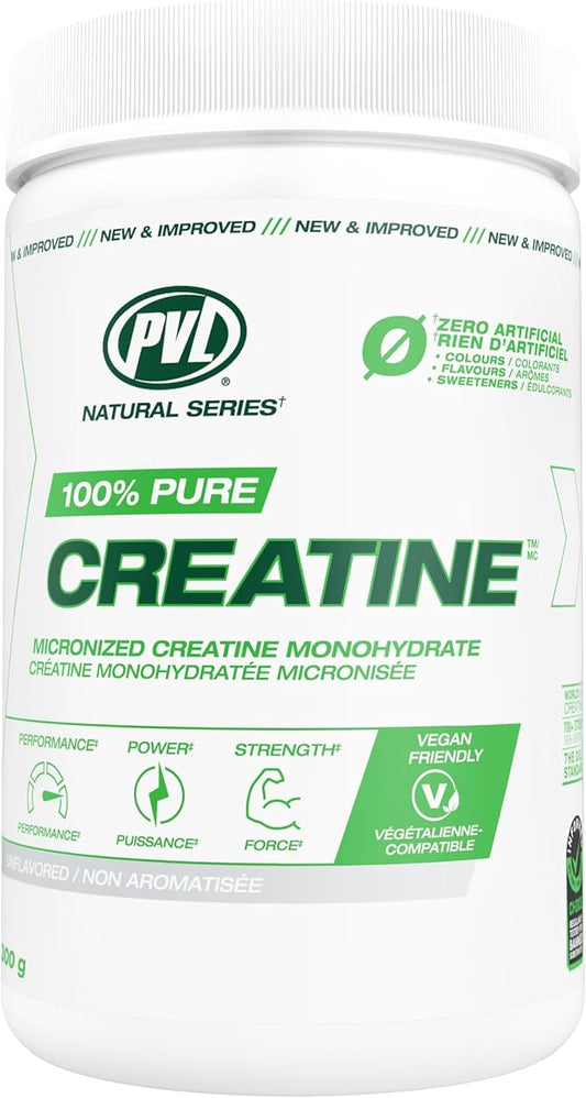 PVL 100% Pure Creatine - Micronized Creatine Monohydrate (300g)
